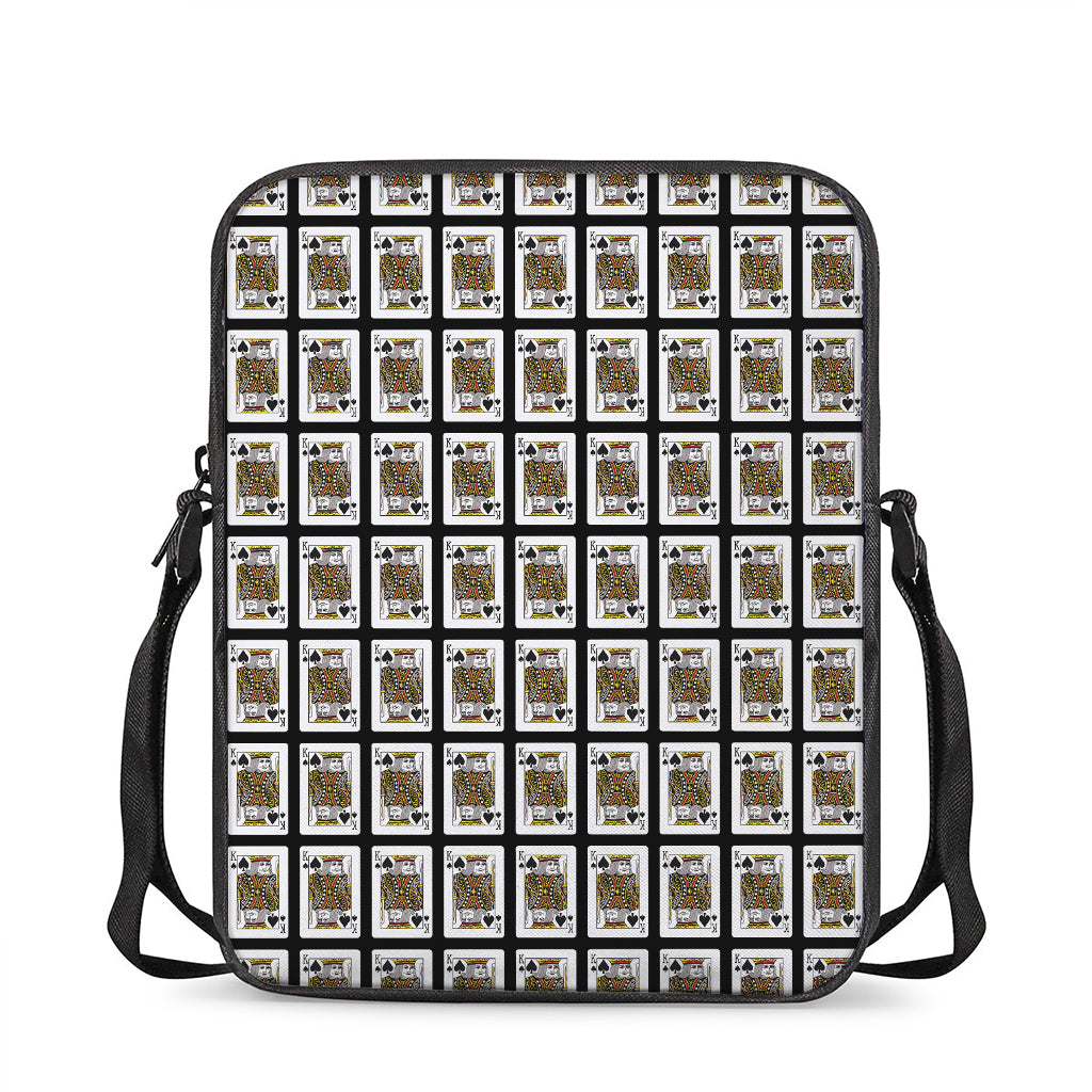 King Of Spades Pattern Print Rectangular Crossbody Bag