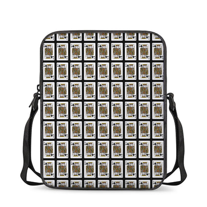 King Of Spades Pattern Print Rectangular Crossbody Bag