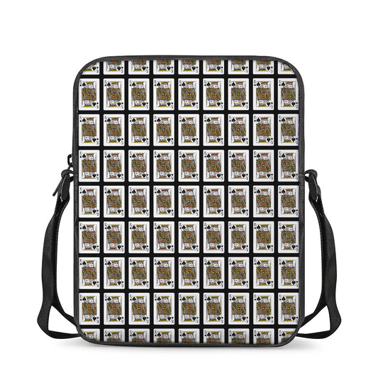 King Of Spades Pattern Print Rectangular Crossbody Bag