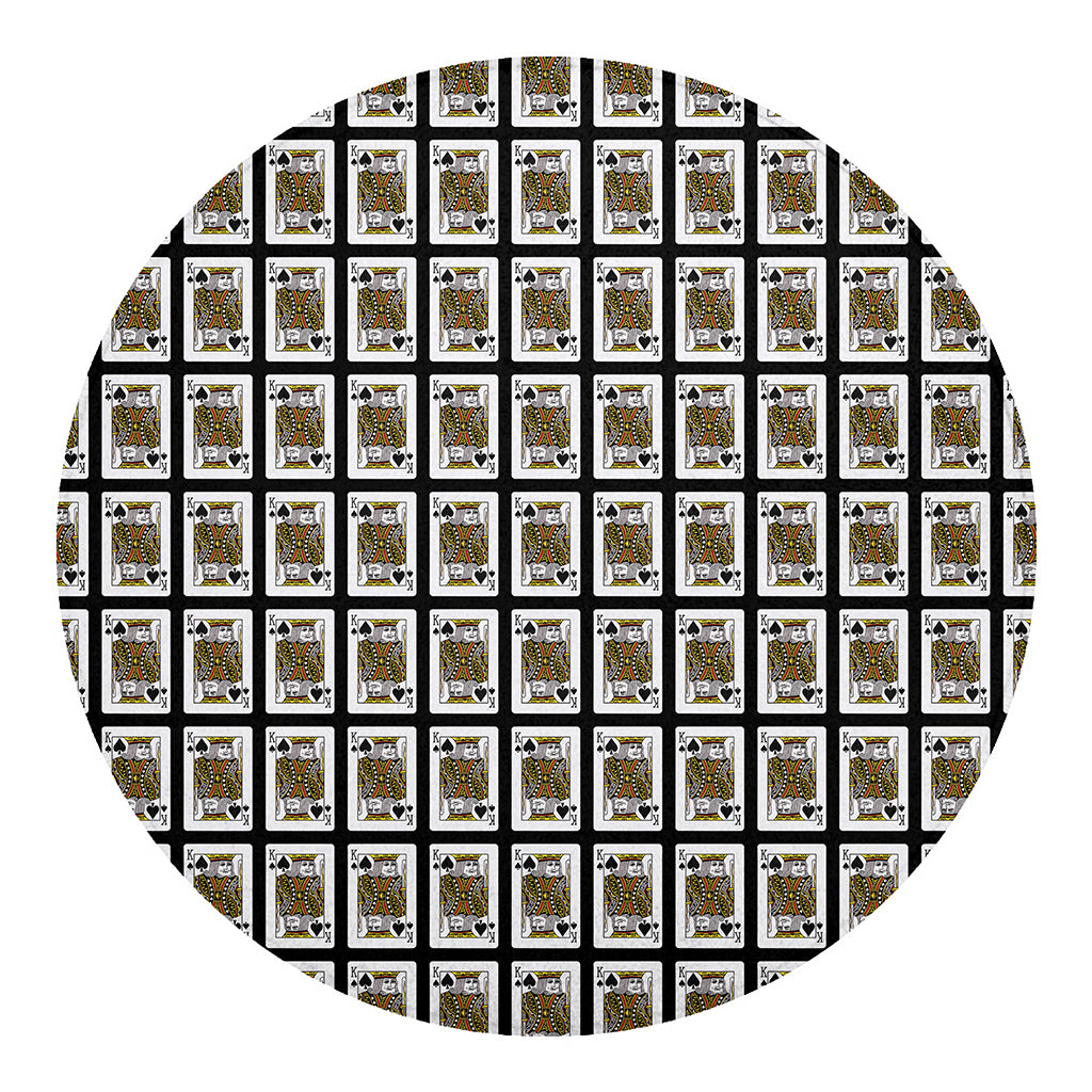 King Of Spades Pattern Print Round Blanket