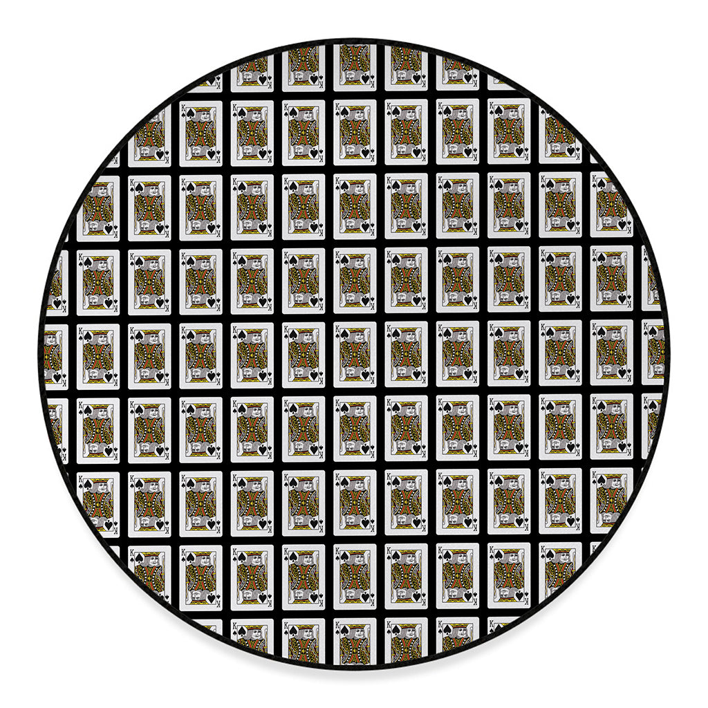 King Of Spades Pattern Print Round Floor Mat