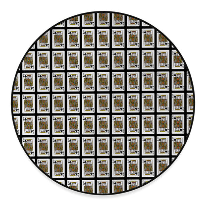 King Of Spades Pattern Print Round Floor Mat
