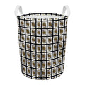 King Of Spades Pattern Print Round Laundry Basket
