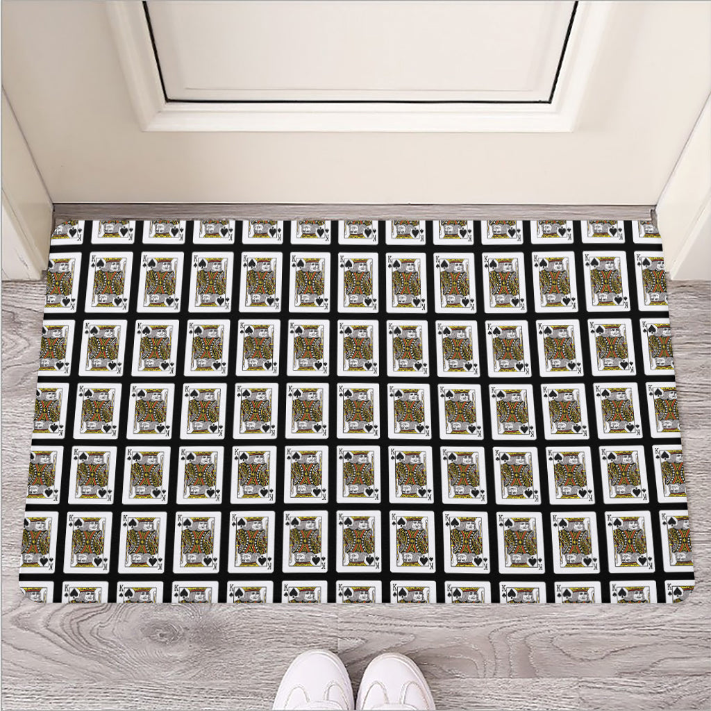 King Of Spades Pattern Print Rubber Doormat