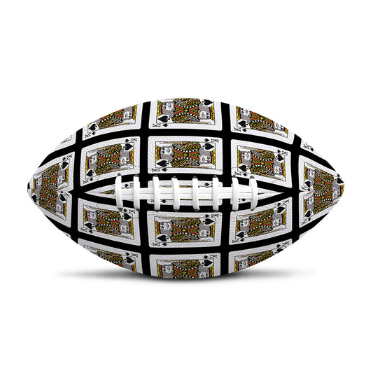 King Of Spades Pattern Print Rugby Ball