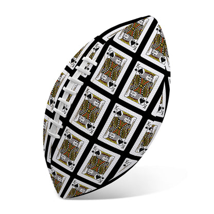 King Of Spades Pattern Print Rugby Ball