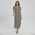 King Of Spades Pattern Print Short Sleeve Maxi Dress