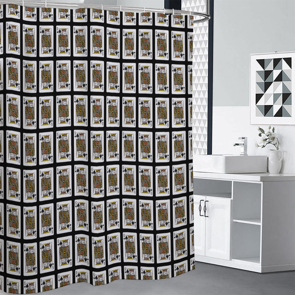 King Of Spades Pattern Print Shower Curtain