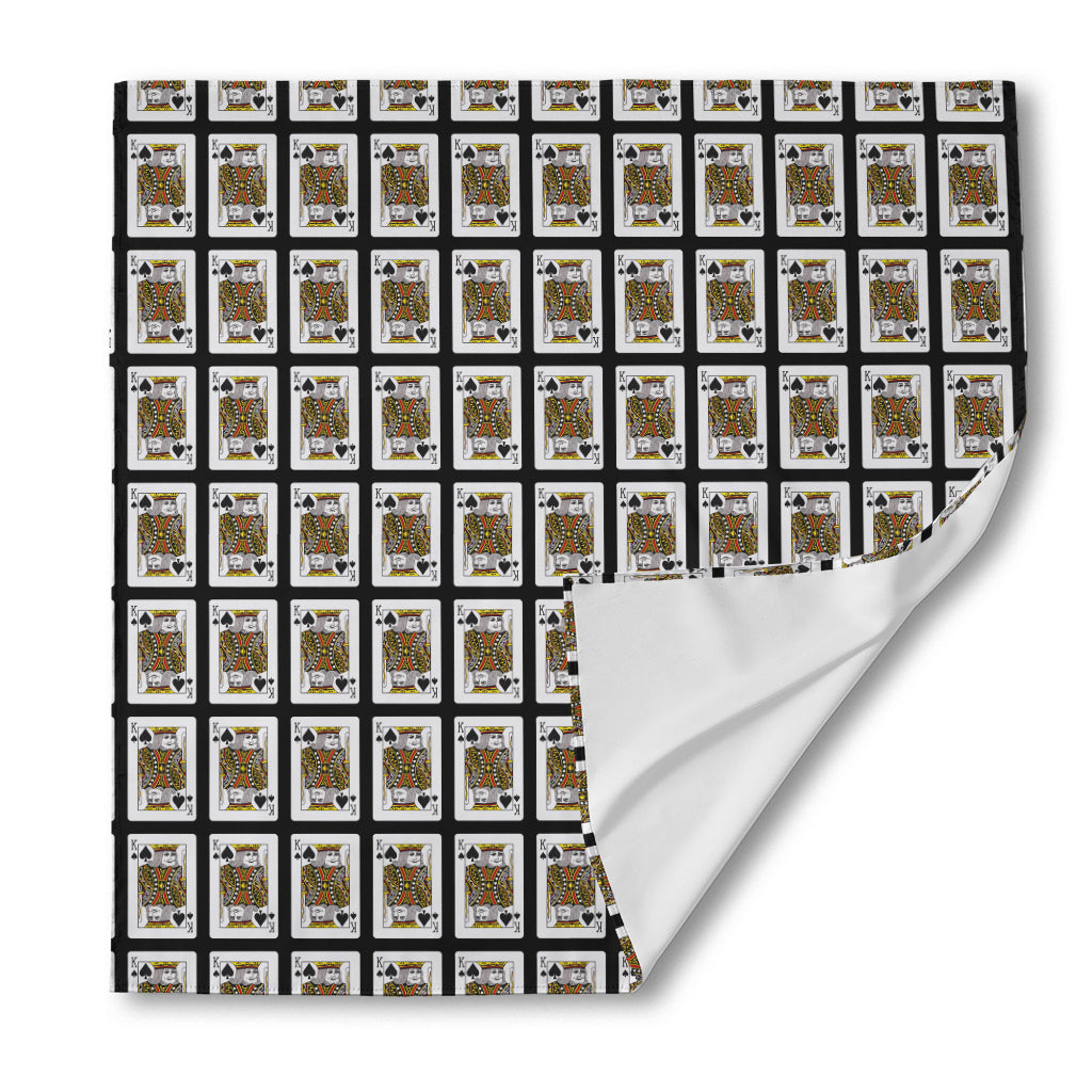 King Of Spades Pattern Print Silk Bandana