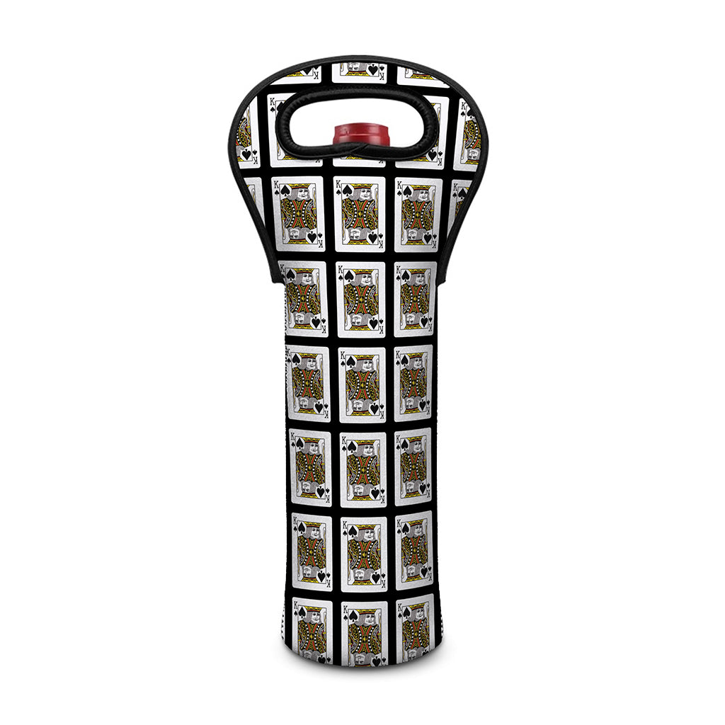 King Of Spades Pattern Print Single Neoprene Wine Tote