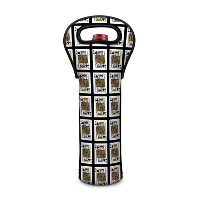 King Of Spades Pattern Print Single Neoprene Wine Tote