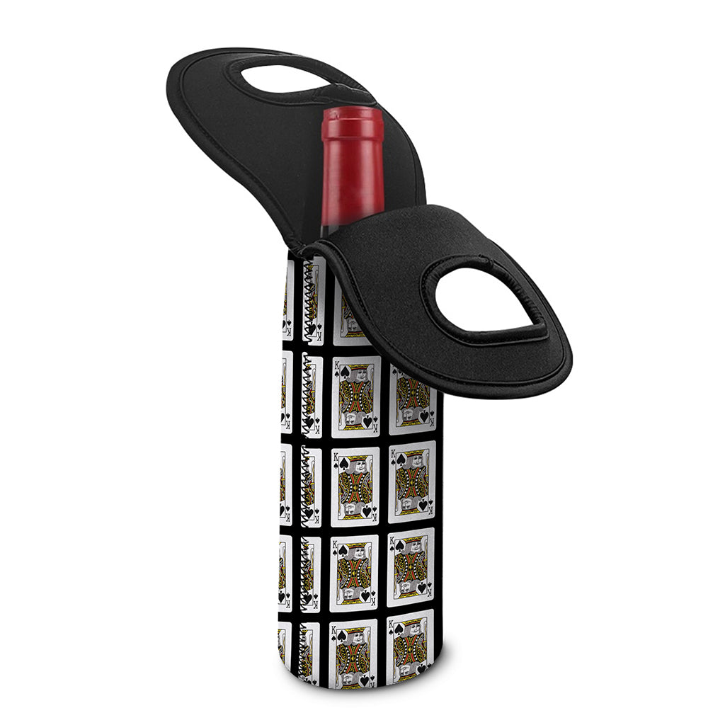 King Of Spades Pattern Print Single Neoprene Wine Tote