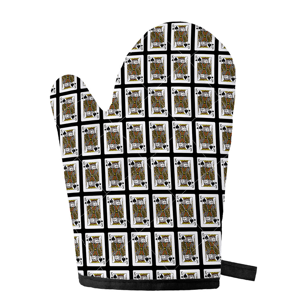 King Of Spades Pattern Print Single Oven Mitt