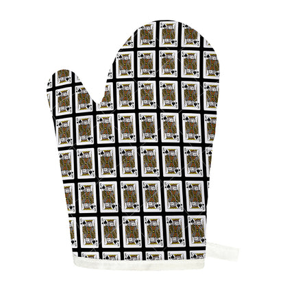 King Of Spades Pattern Print Single Oven Mitt