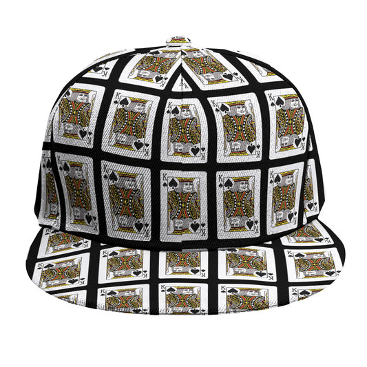 King Of Spades Pattern Print Snapback Cap