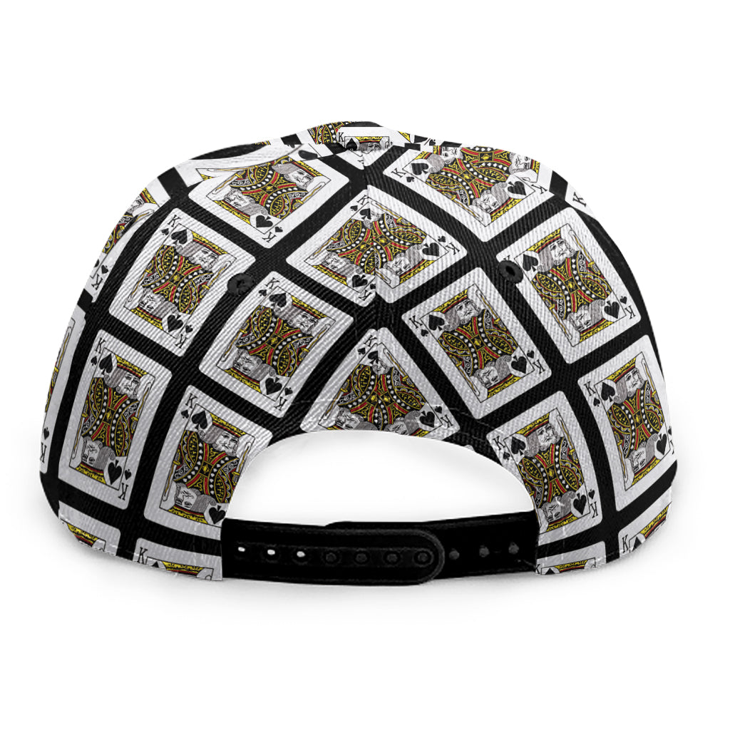 King Of Spades Pattern Print Snapback Cap