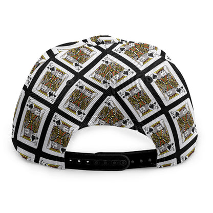 King Of Spades Pattern Print Snapback Cap