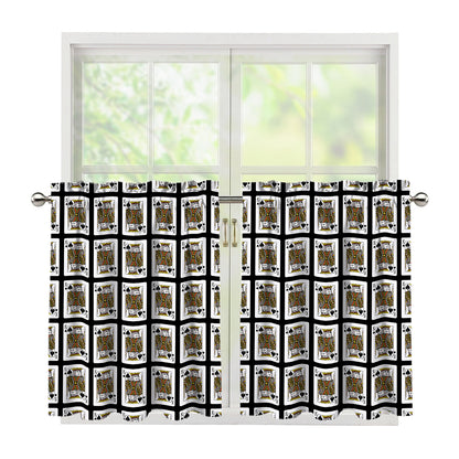 King Of Spades Pattern Print Tier Curtains