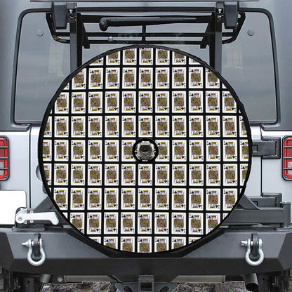 King Of Spades Pattern Print Tire Cover With Camera Hole