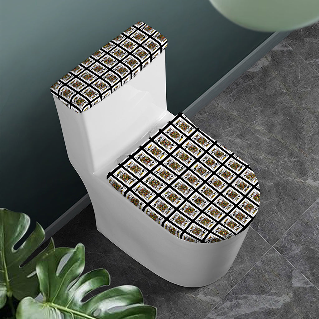 King Of Spades Pattern Print Toilet Lid And Tank Cover Set