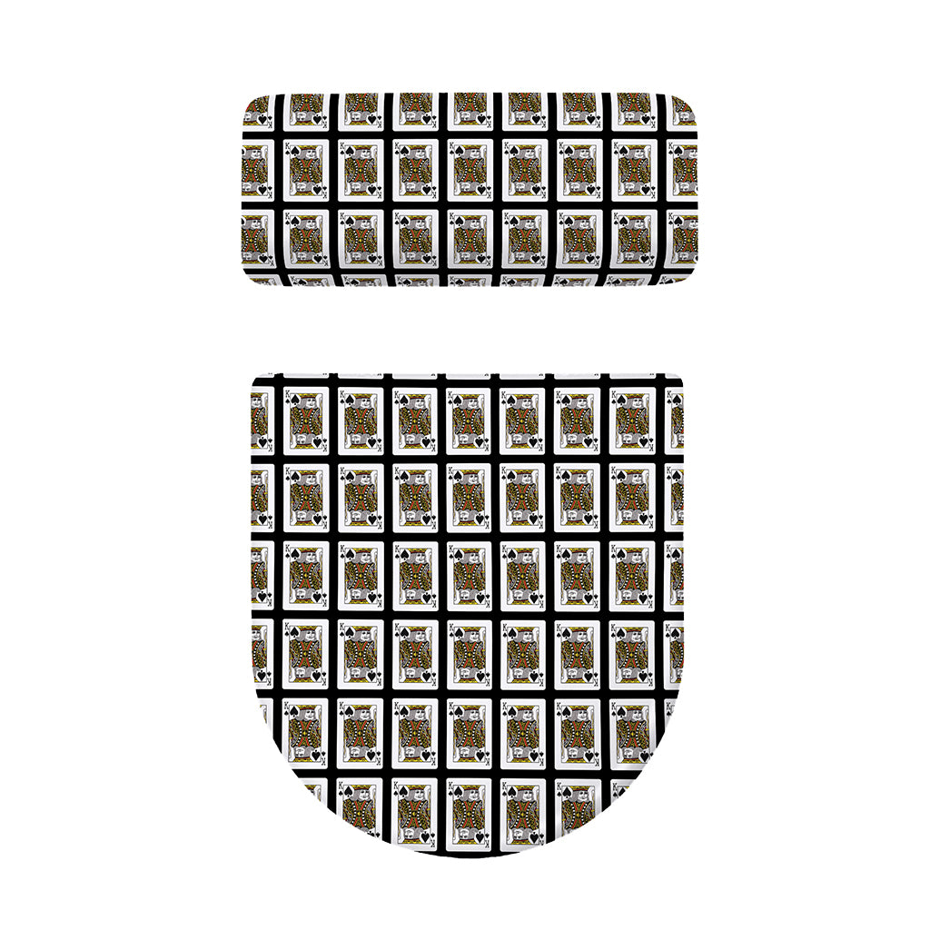 King Of Spades Pattern Print Toilet Lid And Tank Cover Set