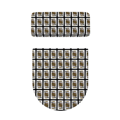 King Of Spades Pattern Print Toilet Lid And Tank Cover Set