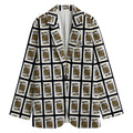 King Of Spades Pattern Print Women's Cotton Blazer