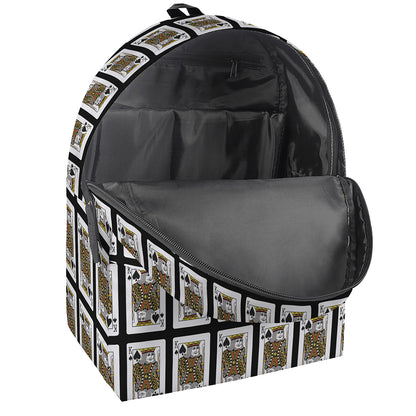 King Of Spades Playing Card Pattern Print Backpack