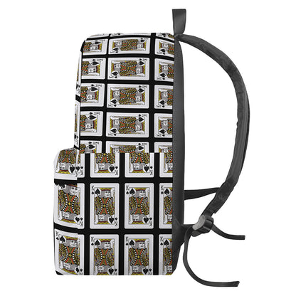 King Of Spades Playing Card Pattern Print Backpack