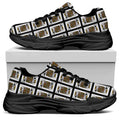 King Of Spades Pattern Print Black Chunky Shoes