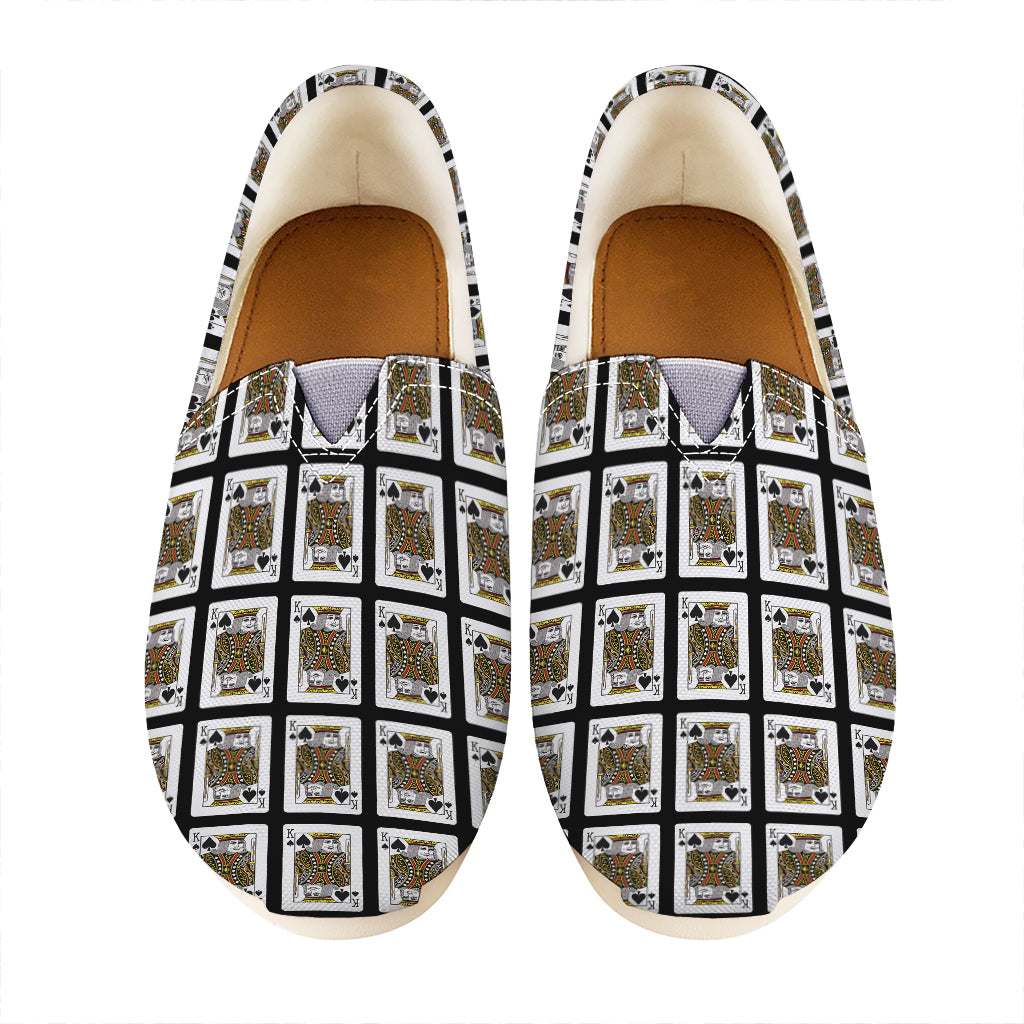 King Of Spades Playing Card Pattern Print Casual Shoes