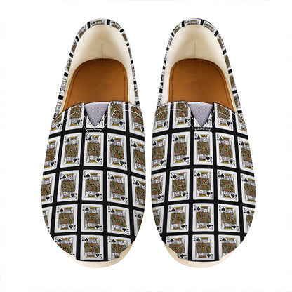 King Of Spades Playing Card Pattern Print Casual Shoes