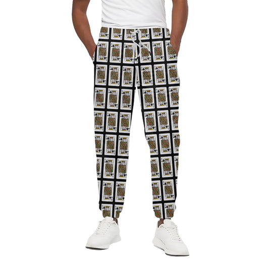 King Of Spades Playing Card Pattern Print Cotton Pants