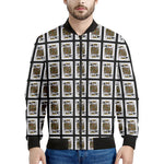 King Of Spades Playing Card Pattern Print Men's Bomber Jacket