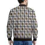 King Of Spades Playing Card Pattern Print Men's Bomber Jacket