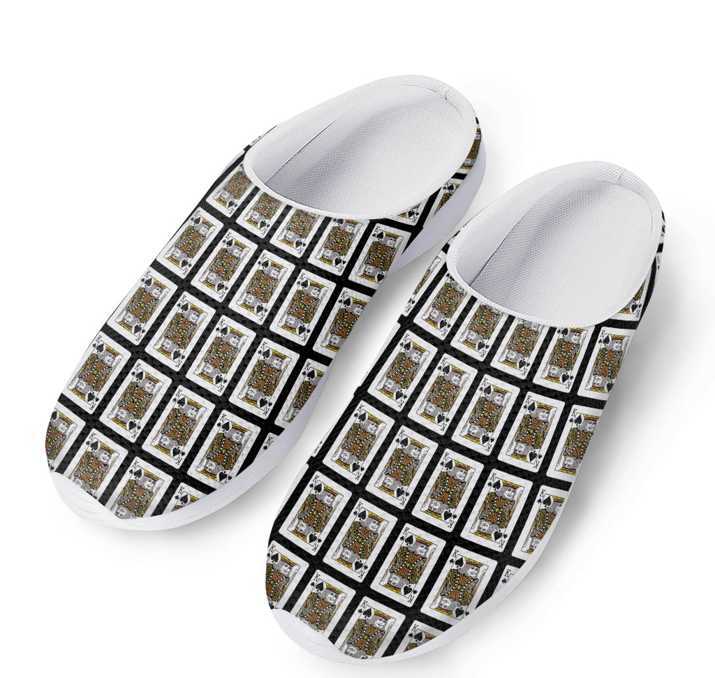 King Of Spades Playing Card Pattern Print Mesh Casual Shoes