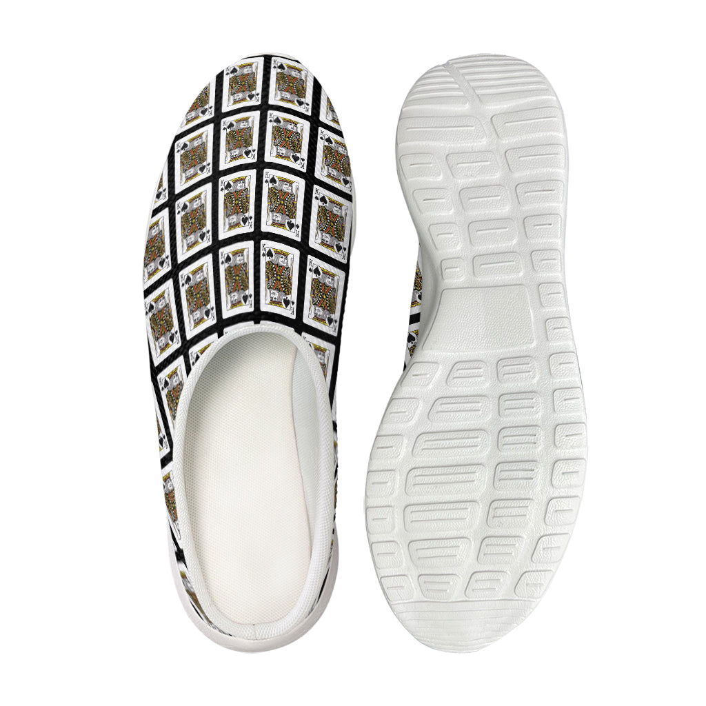 King Of Spades Playing Card Pattern Print Mesh Casual Shoes