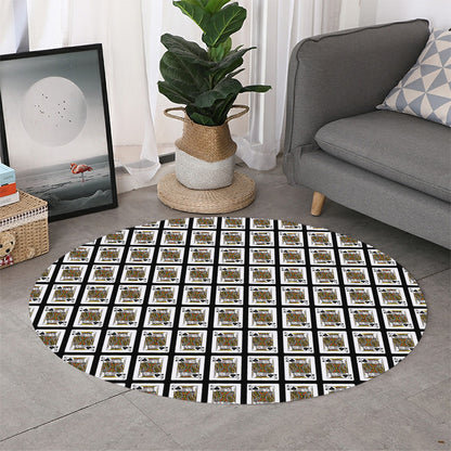 King Of Spades Playing Card Pattern Print Round Rug