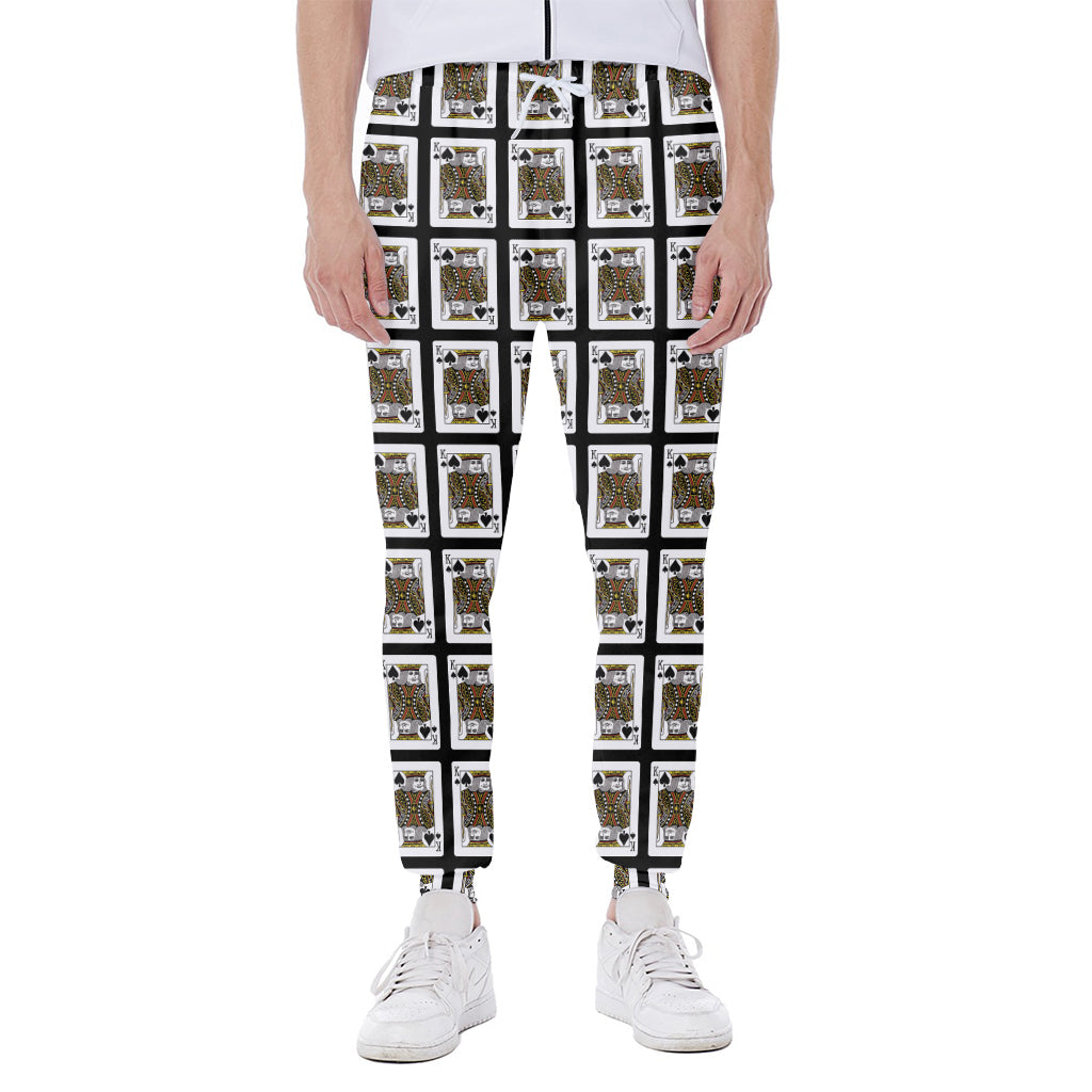 King Of Spades Playing Card Pattern Print Scuba Joggers