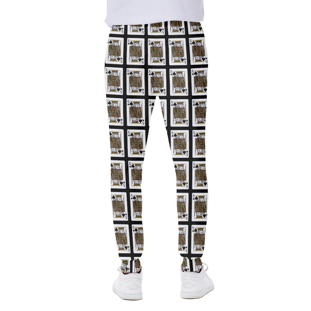 King Of Spades Playing Card Pattern Print Scuba Joggers