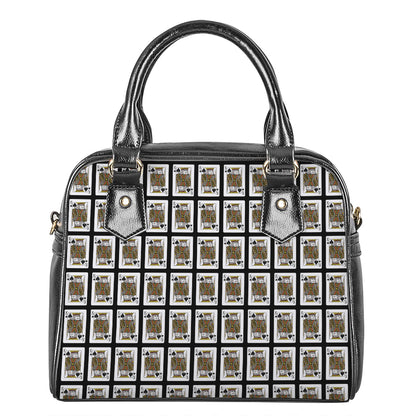 King Of Spades Playing Card Pattern Print Shoulder Handbag