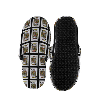 King Of Spades Playing Card Pattern Print Slippers