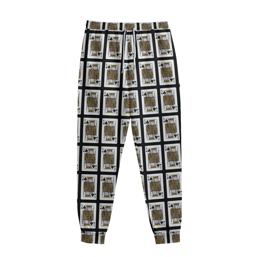 King Of Spades Playing Card Pattern Print Sweatpants