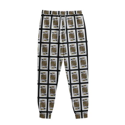 King Of Spades Playing Card Pattern Print Sweatpants
