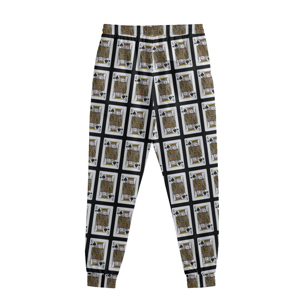 King Of Spades Playing Card Pattern Print Sweatpants