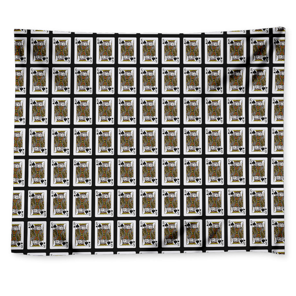 King Of Spades Playing Card Pattern Print Tapestry