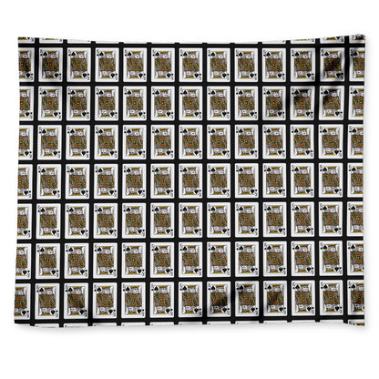 King Of Spades Playing Card Pattern Print Tapestry