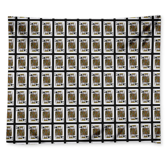 King Of Spades Playing Card Pattern Print Tapestry