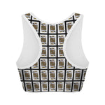 King Of Spades Playing Card Pattern Print Women's Sports Bra