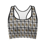 King Of Spades Playing Card Pattern Print Women's Sports Bra
